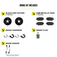 thumbnail image 2 of Hart Brakes Rear Brakes and Rotors Kit |Rear Brake Pads| Brake Rotors and Pads| Semi Metallic Brake Pads and Rotors| Hardware Kit and Brake Sensor - BHC1.31038.53, 2 of 7