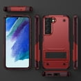thumbnail image 5 of SaniMore for Samsung Galaxy S21 FE Case 2022, Military Grade Shockproof Cover Heavy Duty Hybrid Soft TPU+Hard PC Case Non-Slip Gripping Case with Hidden Kickstand, Red, 5 of 8