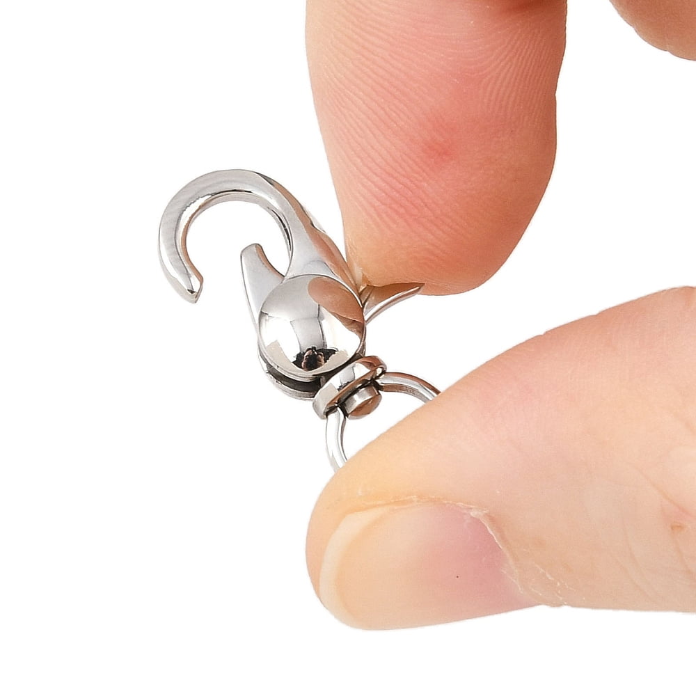 20 pc Resistant 304 Stainless Steel Swivel Lobster Claw Clasps Swivel Snap Hooks Stainless Steel Color 25x11x6mm Hole: 6mm DIY