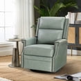 thumbnail image 5 of Genuine Leather Swivel Rocker Recliner Wingback Transitional Sage, 5 of 7