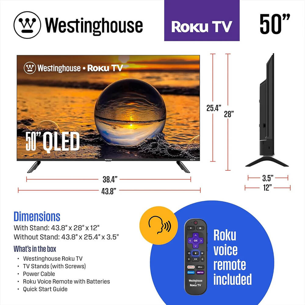Westinghouse 50" QLED 4K UHD Smart TV with Roku photo 3