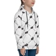 thumbnail image 3 of Lsque Black Rabbit Patten Youth Hoodie Sweatshirt Pullover with Kangaroo Pocket Boys and Girls Hoodie Warm Hoodie for Kids-Small, 3 of 6