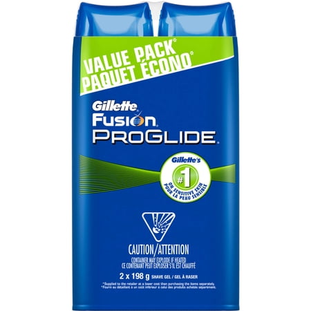 Gillette Fusion ProGlide Sensitive Skin Shave Gel, 2 Pack