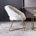 thumbnail image 4 of Curved Back Faux Fur Accent Chair - Lounge in Your Reading Nook, Enjoy the Comfort, 4 of 5
