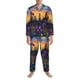 thumbnail image 3 of Fotbe Cosmic Irises At Twilight Pijama de Hombre con Estampado de Manga Larga, Conjunto de 2 Piezas, Ropa de Dormir Suave y Cómoda con Bolsillos-Medium, 3 of 7