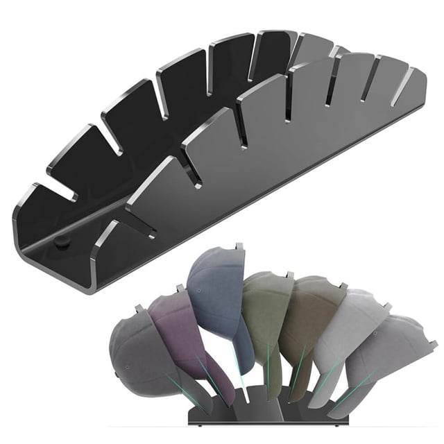 Hat Organizer for Closet Shelf Hat Holder for 7 Baseball Caps Tabletop Free Standing Hat Storage Rack Small Ball Cap Stand for Display and Organizer Bedroom