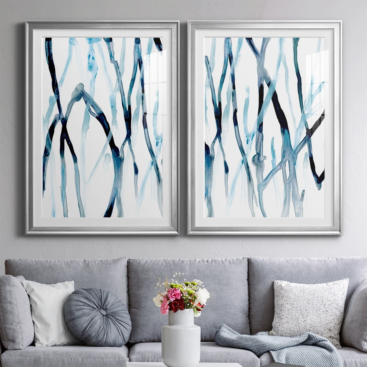 Wexford Home Runnel I Premium Framed Print, 30.5" x 42.5" - Ready to Hang, Silver (Set of 2)