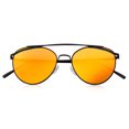 thumbnail image 2 of grinderPUNCH Slim Round Flash Yellow Orange Mirror Lens Black Metal Frame Sunglasses, 2 of 5