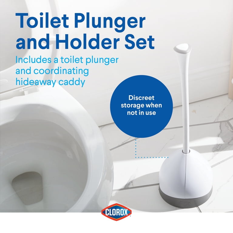 Toilet Plunger Set With Hideaway Storage Caddy, 2 Pack photo 3