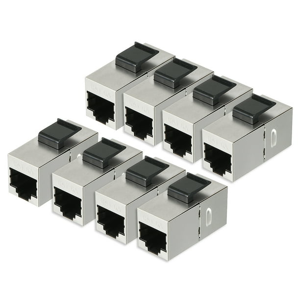 8 Paquetes de Jacks CAT 6a, Acopladores RJ45 hembra a hembra rectos con blindaje