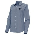 thumbnail image 2 of Women's Antigua Navy Penn State Nittany Lions Porter Woven Tri-Blend Long Sleeve Button-Up Shirt, 2 of 3