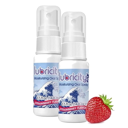 Lubricity Xtra Dry Mouth Spray, Moisturizer with Xylitol, 0.5 fl. oz., Strawberry twin pack, 14-day supply