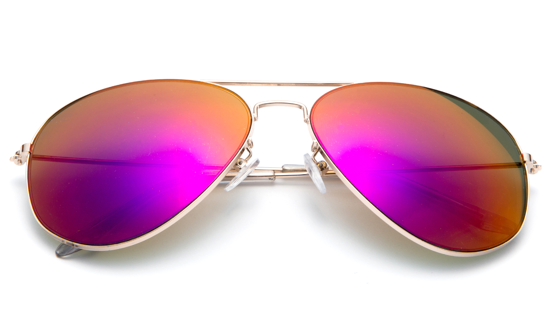Newbee Fashion- Classic Aviator Sunglasses Flash Full Mirror lenses Slim Frame Super Light Weight for Men Women Clear Tip UV Protection - image 2 of 2