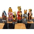thumbnail image 3 of Royal Cats Vs Dogs Chess Chess Set W 18" Walnut Color Board, 3 of 8