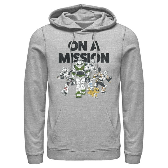 Men's Lightyear On a Mission Group Pull Over Hoodie Athletic Heather Large