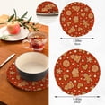 thumbnail image 2 of SKYSONIC 2 pcs Christmas Gingerbread Red Background Pot Holders Trivets, Heat Resistant Trivets,Xmas Cookies Cotton Thread Weave Mats for Hot Pads Pans Pot Bowl Teapot, 2 of 7