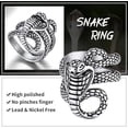 thumbnail image 3 of ChainsHouse Vintage Rings for Men Women Silver Stainless Steel Non Tarnish Snake Shaped Gothic Ring Jewelry Gift, Size 7-14, 3 of 6