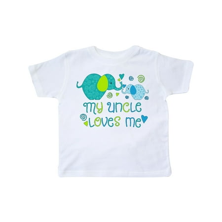 

Inktastic My Uncle Loves Me- cute elephants Gift Toddler Boy or Toddler Girl T-Shirt
