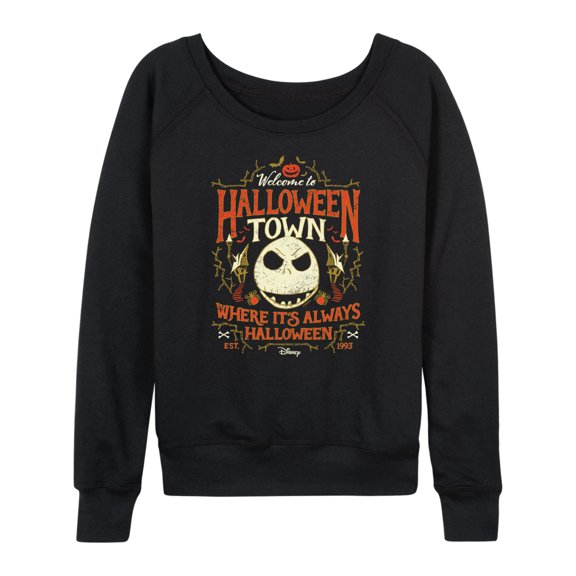 The Nightmare Before Christmas - Halloween Town Sign - Women's Lightweight French Terry Long Sleeve Shirt
