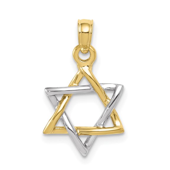 10k Two Tone Gold Star of David Jewish Pendant Fine Jewelry For Women Gifts For Her
