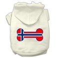 thumbnail image 1 of Bone Shaped Norway Flag Screen Print Pet Hoodies Cream Size M (12), 1 of 1
