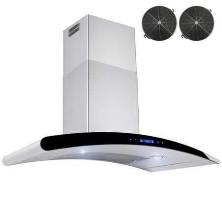 hood range vent ductless akdy ventless carbon touch stainless mount control steel filters