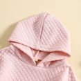 thumbnail image 2 of Gibobby Pañalero de algodón con capucha sólido de manga larga para niños y niñas con bolsillo para recién nacidos(Rosa, 9-12 Meses), 2 of 5