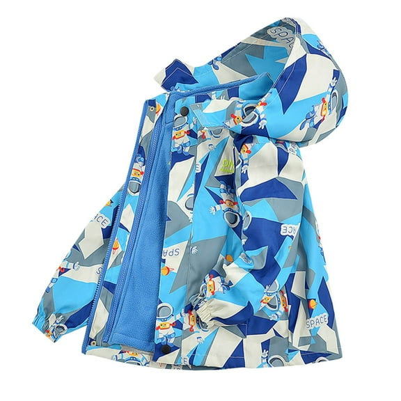 ibuvkizy Boys Girls Winter Coat,Boys' Stormcoat Children's New Hooded Jacket Three In One Detachable Windproof Jacket Medium Size Children's Fleece Outer Jacket Blue,5 Years