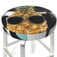 thumbnail image 3 of Fotbe Pineapple With Black Glasses Stool Covers Round,Waterproof Round Bar Stool Covers Bar Chair Covers Washable Stool Cushion Slipcover for 12-14 Inch Chair-12 inch, 3 of 7