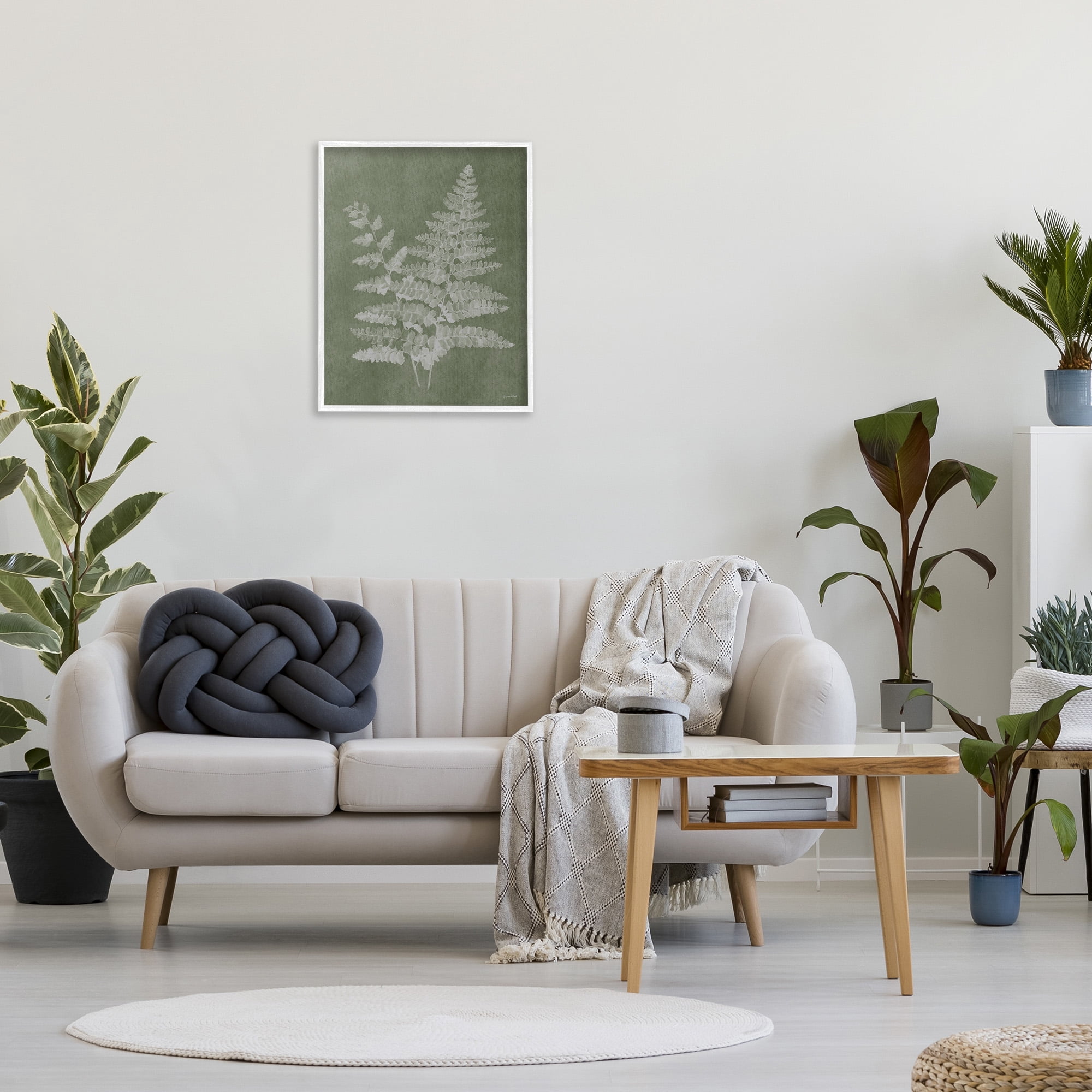 Stupell Industries Green Rustic Ferns Botanical & Floral Painting White Framed Art Print Wall Art, 24 x 30