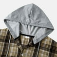thumbnail image 6 of TAIAOJING Men's Plaid Shacket Shirt Jacket Autumn And Winter Casual Shirt Plaid Print Hooded Collar Long Sleeve Blouse Shirt, 6 of 9