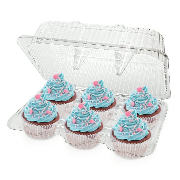 Stock Your Home 6-Compartment Disposable Containers (40 Count per Pack) Plastic Cupcake Containers