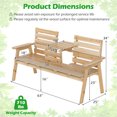 thumbnail image 6 of Natural Wooden Bench with Foldable Middle Table  2-3 Person  Fir Wood 710 LBS Capacity, 6 of 10
