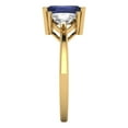 thumbnail image 3 of Clara Pucci 14K Yellow Gold 2.82ct BlueSapphire Three-Stone Ring for Women, 3 of 8