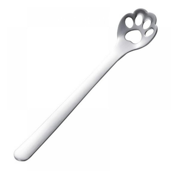 Dragonus Cat Paw Stainless Steel Teaspoon,Hollow Out Coffee Spoons Ice Cream Spoons 5.9"