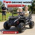 thumbnail image 4 of TOKTOO 24 Volt Ride on Toy for Big Kids, 24V Ride Ons with 4 Power EVA Wheels, 24V 2 Seater Battery Powered Ride on UTV Car, 4WD, 800W, 5.1 Mph, Kid Electric Car with Remote Control, Aged 3-8Y, Black, 4 of 8