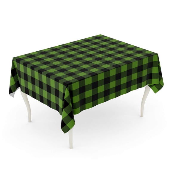 LADDKE Black Green Buffalo Plaid Check Checkered Flannel Holiday Lumber Tablecloth Table Desk Cover Home Party Decor 60x104 inch