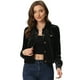 thumbnail image 1 of Chaqueta de Terciopelo Allegra K para Mujer Corta Manga Larga Negro L, 1 of 5