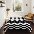 thumbnail image 4 of Black Moire Ombre Tapestry for Bedroom Wall Hanging Tapestry, Water Ripple Stripe Farmhouse Ceiling Backdrop Tapestries Poster Blanket Wall Decor for Teens Room Living Room Dorm 59" x 79", 4 of 8