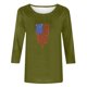 thumbnail image 4 of Blusas para Mujeres Casual 3/4 Manga Cuello Redondo Impreso Suelto, Mujer 3/4 Manga Tops Y Blusas para Diario, 4 of 6
