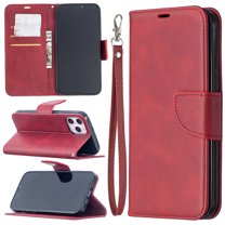 Allytech iPhone 12 Pro Max Case 6.7", PU Leather Slim Fit Magnetic Closure Hand Wrist Strap Shockproof Full Protection TPU Back Cover Shell Wallet Case for Apple iPhone 12 Pro Max, Red