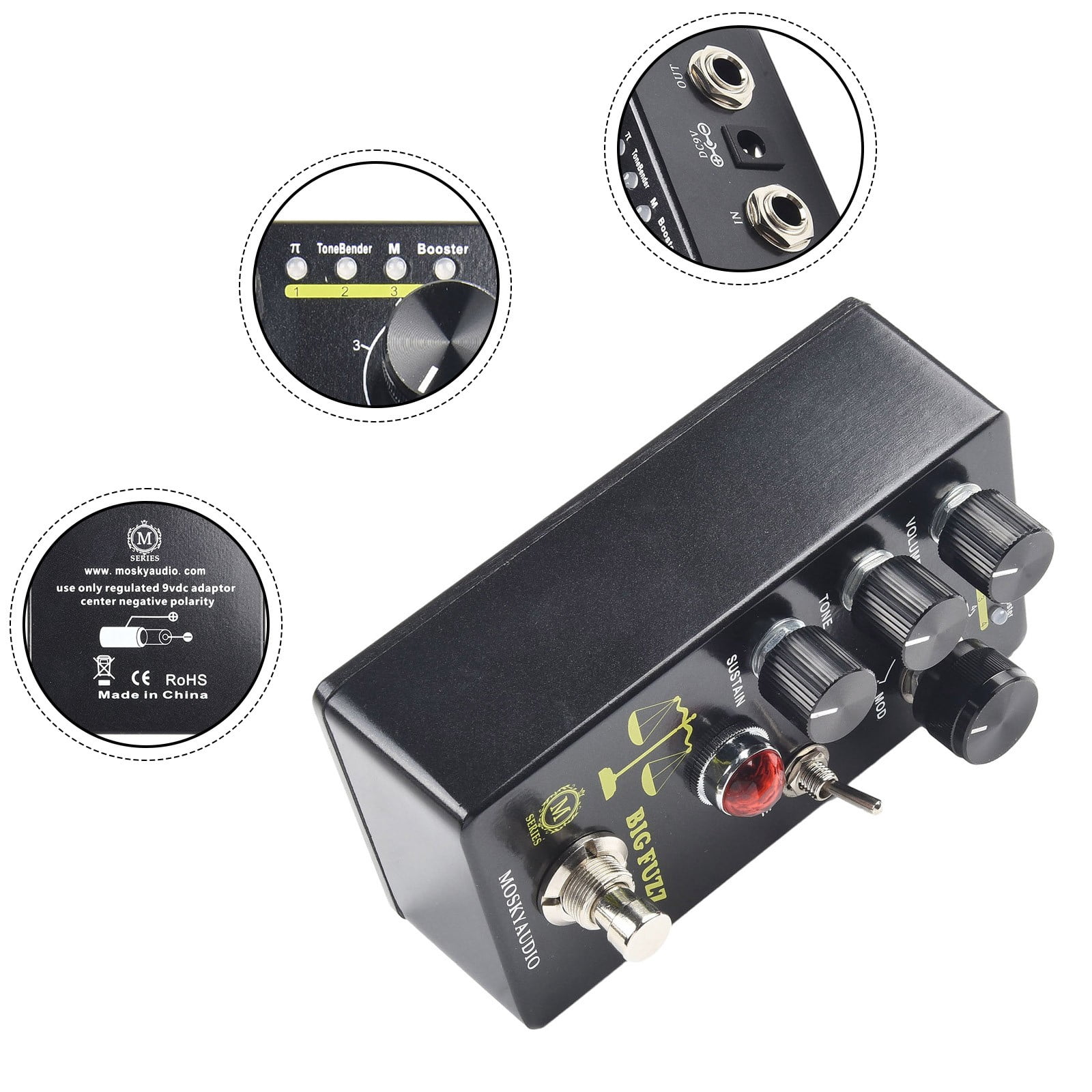 for Moskyaudio Big FUZZ Distortion The Electric Guitar Effects Pedal Guitar Parts