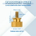 thumbnail image 2 of 12 Pcs M4*0.7 Knurled Thumb Screw Computer Case Threaded Hand Tighten Screws for PC Case, Gold, 2 of 7