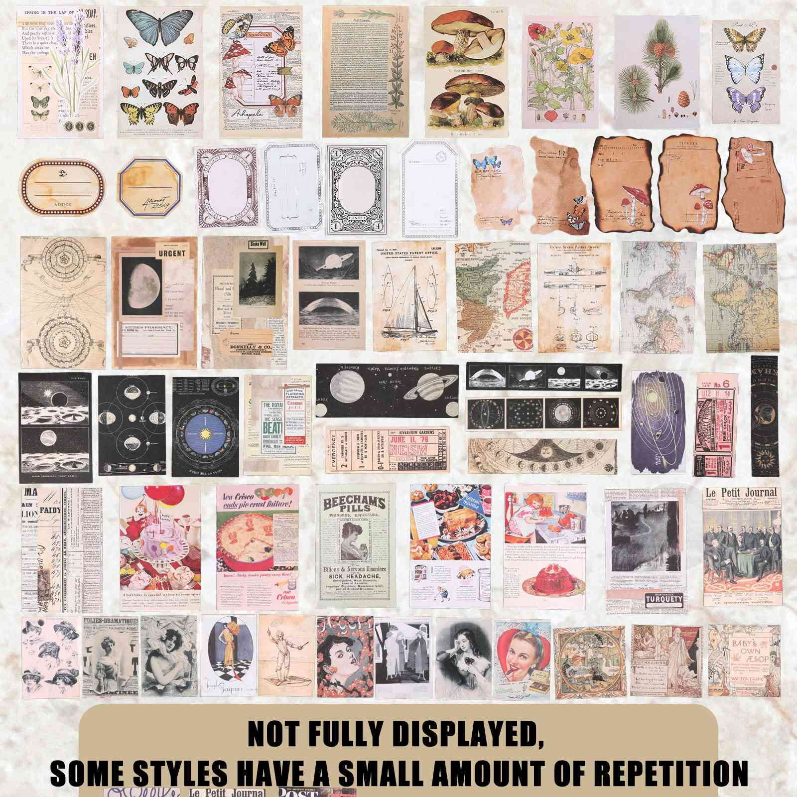 duludulu 136 Pcs Vintage Stickers Scrapbook Stickers Vintage Aged Paper  Aesthetic Stickers for Journaling Design Antique Looking Classic Old  Fashion