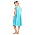 thumbnail image 2 of Casual Nights Women's Fancy Lace Neckline Silky Tricot Nightgown - Teal - X-Large, 2 of 4