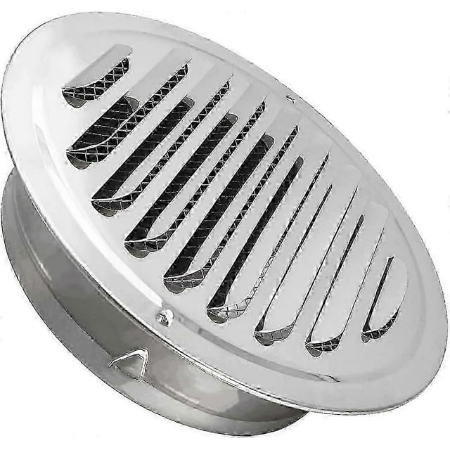 100mm Stainless Steel Round Air Vent Grille Exhaust Pipe Ventilation Grill for Fireplace, Kitchen, Bathroom Ventilation (100mm)