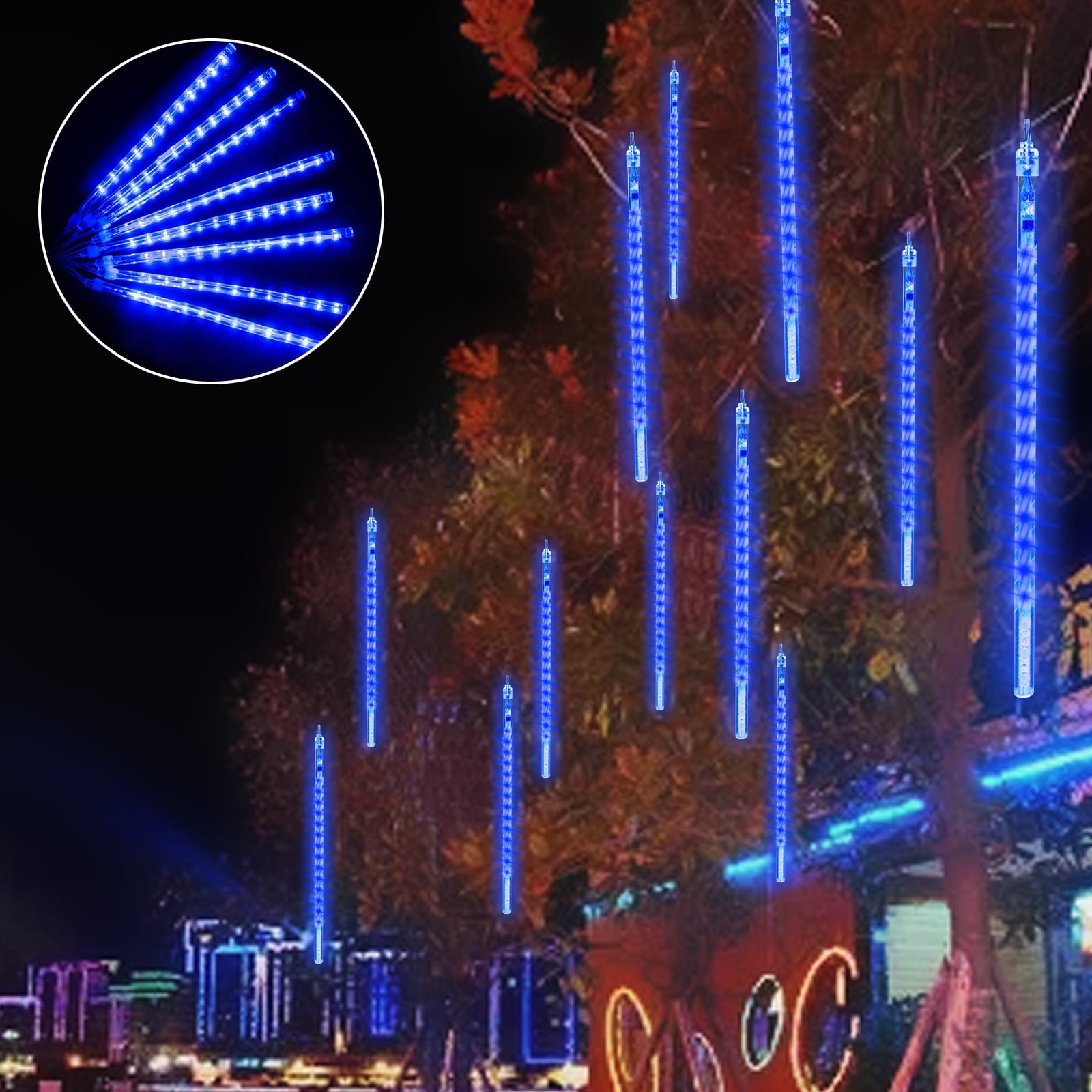 Rirool Waterproof Snow Falling Icicle Cascading Lights, 10cm 10 Tube