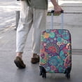 thumbnail image 3 of Purple Pioneer Flower and Paisley Pattern Luggage Cover Fashion Suitcase Cover Baggage Covers Fit 25-28 Inch Luggage (Go Travel), 3 of 5