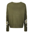 thumbnail image 4 of HUBERY Women Daisy Print Single-Breasted Long Sleeve Knitwear Cardigan, 4 of 6