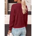 thumbnail image 3 of BTFBM V Neck Cardigan Sweaters for Women 2026 | Long Sleeve Knit Sweater, Button Down Shrug Tops, Open Front, Lightweight Cardigans, Business Casual Outfits,Fall Winter Clothing, 3 of 8